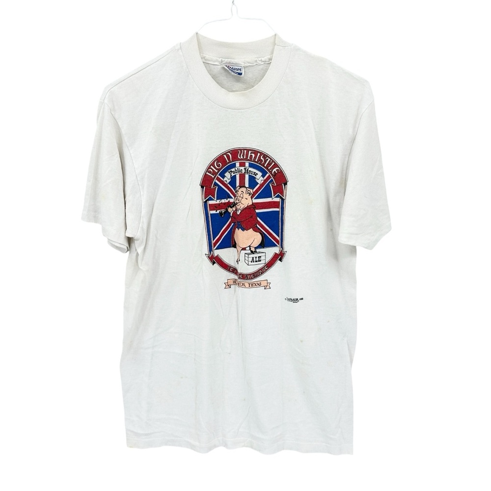 Vintage PIG N’ WHISTLE Tee Shirt Crew Neck Houston TX